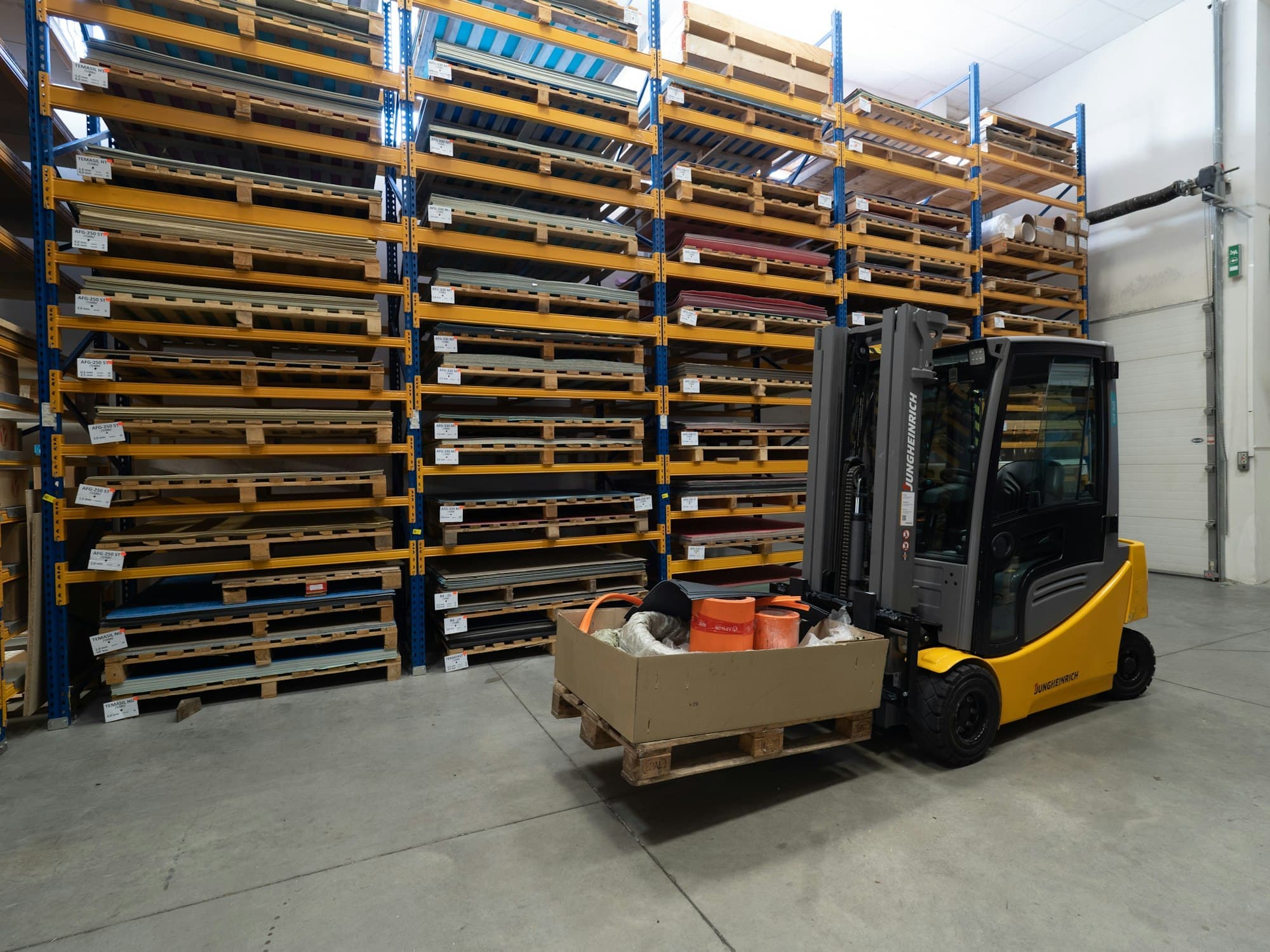 Warehouse with forklift